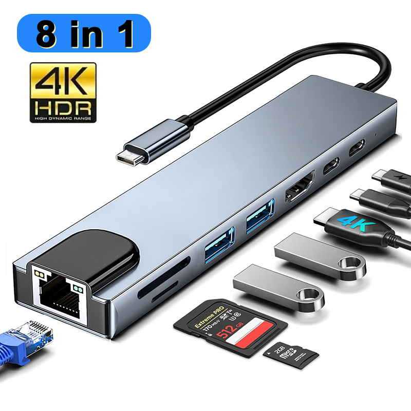 Desk Setup Usb Hub - Koncentrator USB typu C 8 w
