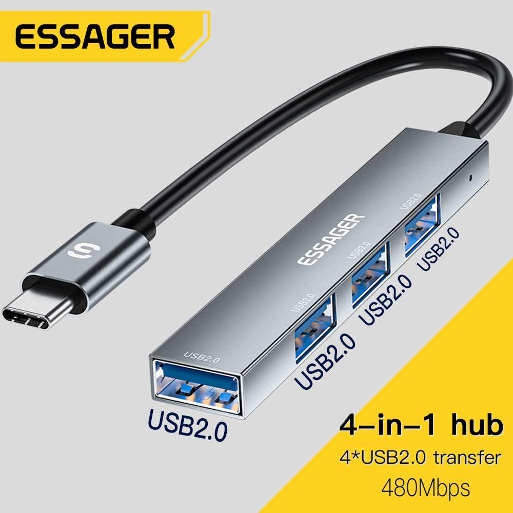 Desk Setup Usb Hub - Essager 4 w 1 USB C