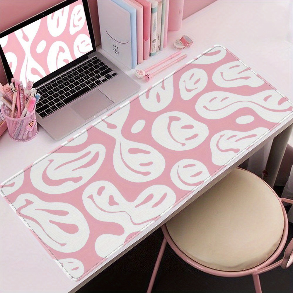 Desk Setup For Studying - Estetyczna różowa podkładka na biurko, duży