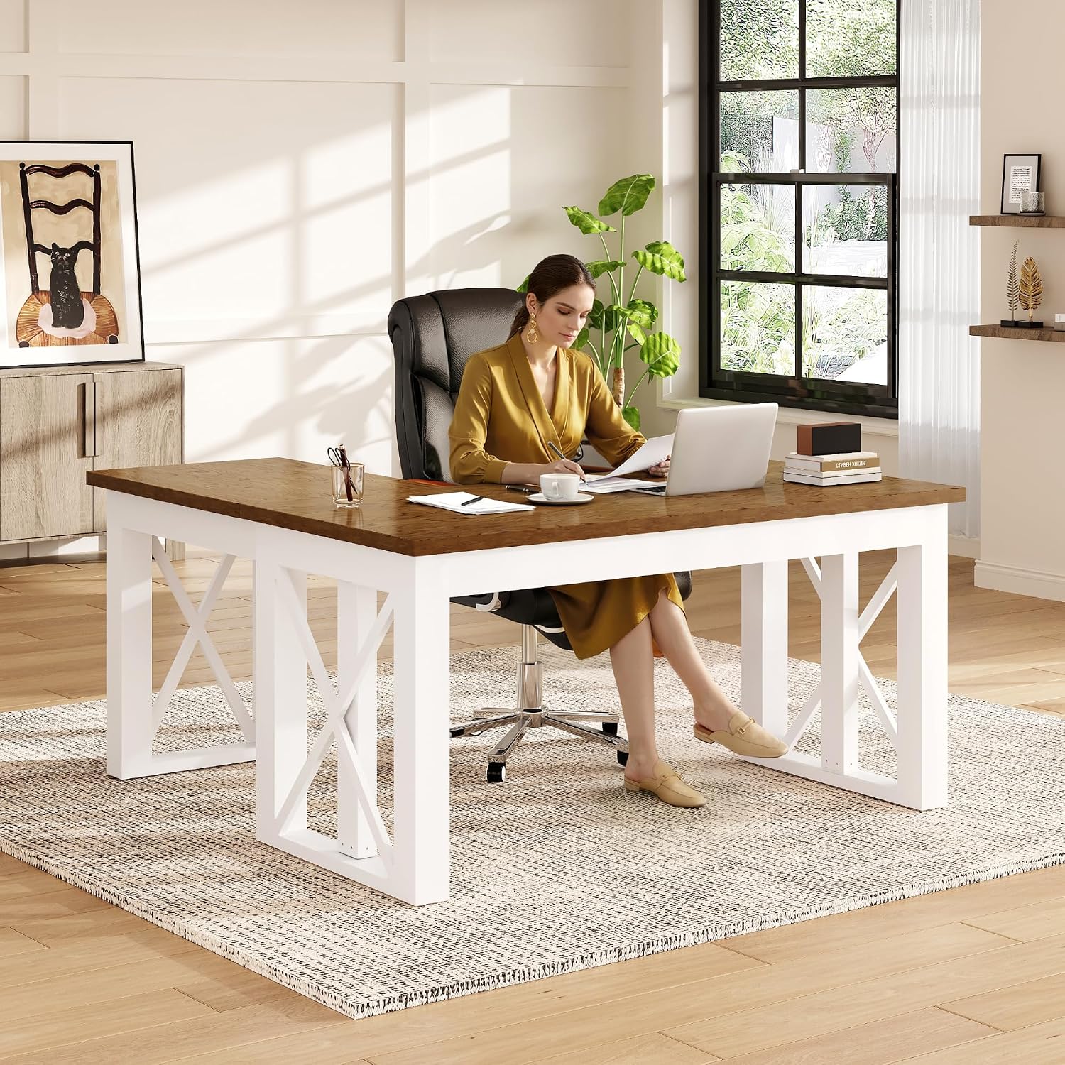 L Shaped Desk Setup - Biurko stojące w kształcie litery L