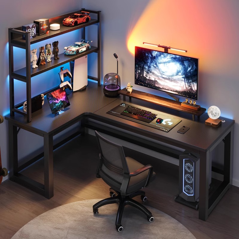 L Shaped Desk Setup - Biurko komputerowe Stół narożny do domu
