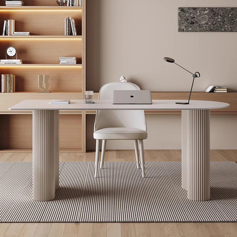 L Shaped Desk Setup - Biurko do sypialni, stolik na laptopa,