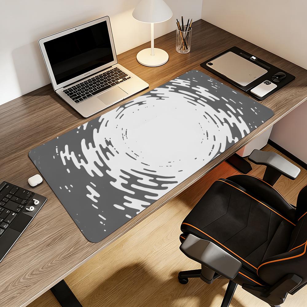 Desk Setup Grey - Szara okrągła podkładka pod mysz z
