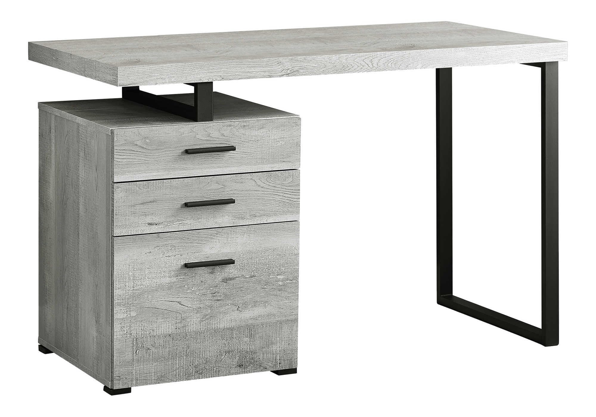 Desk Setup Grey - Biurko komputerowe z szafką na dokumenty