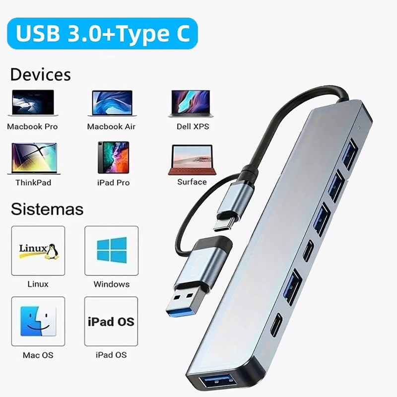 Desk Setup Usb Hub - Hub USB 3.0 2 w 1,