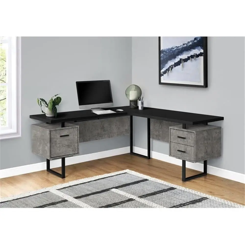 Biurko komputerowe w kształcie – Desk Setup Grey recenzja i cena
