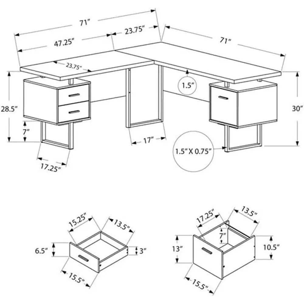 Biurko komputerowe w kształcie – Desk Setup Grey recenzja i cena