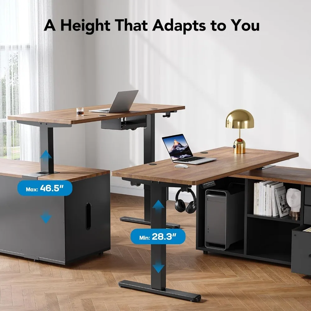 HUANUO 55-calowe biurko narożn – L Shaped Desk Setup recenzja i cena