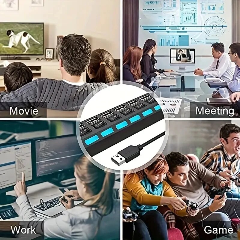 Szybki 4/7 portów USB HUB 2.0  – Desk Setup Usb Hub recenzja i cena
