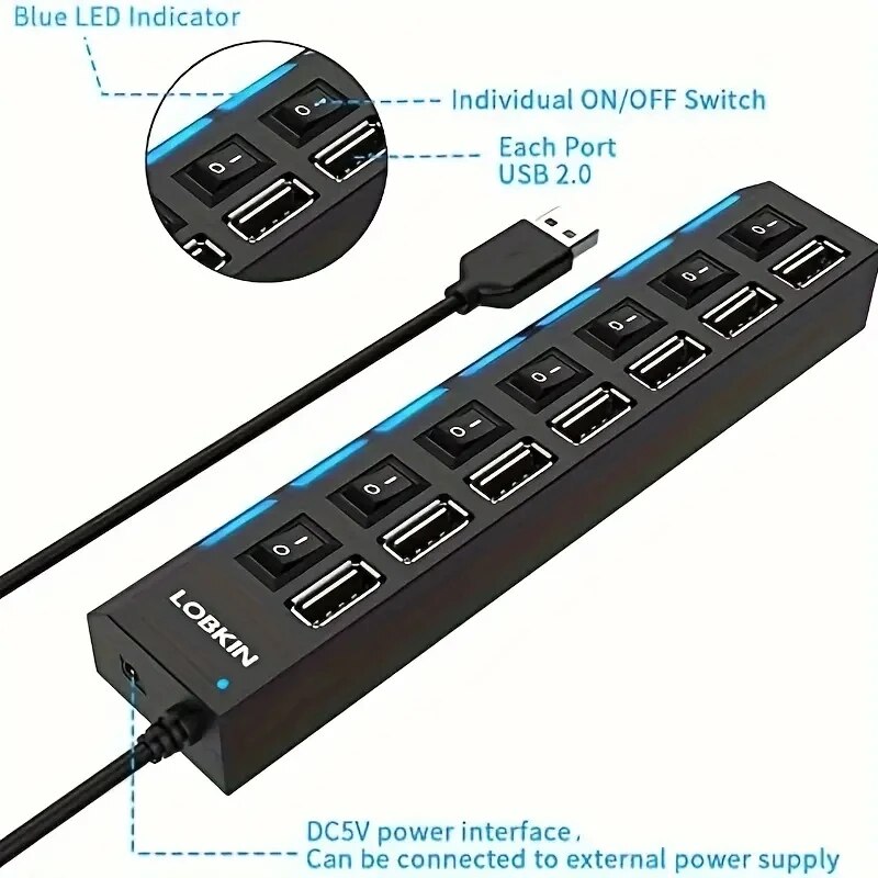 Szybki 4/7 portów USB HUB 2.0  – Desk Setup Usb Hub recenzja i cena
