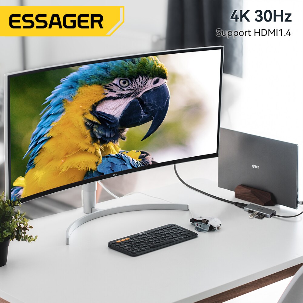 Essager 5 w 1 USB C HUB HDMI-4 – Desk Setup Usb Hub recenzja i cena