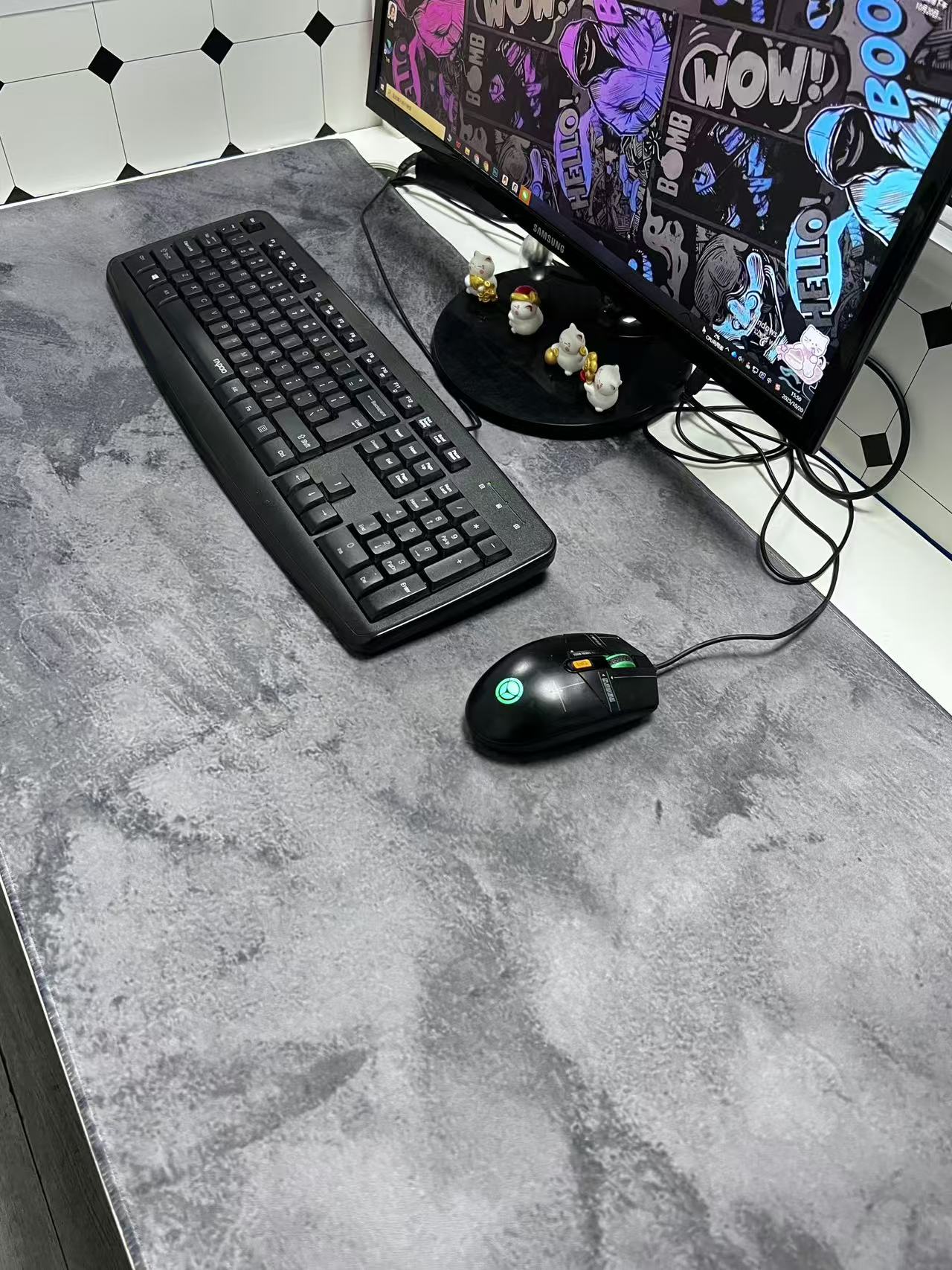 Szara Marmurkowa Duża Podkładk – Desk Setup Grey recenzja i cena