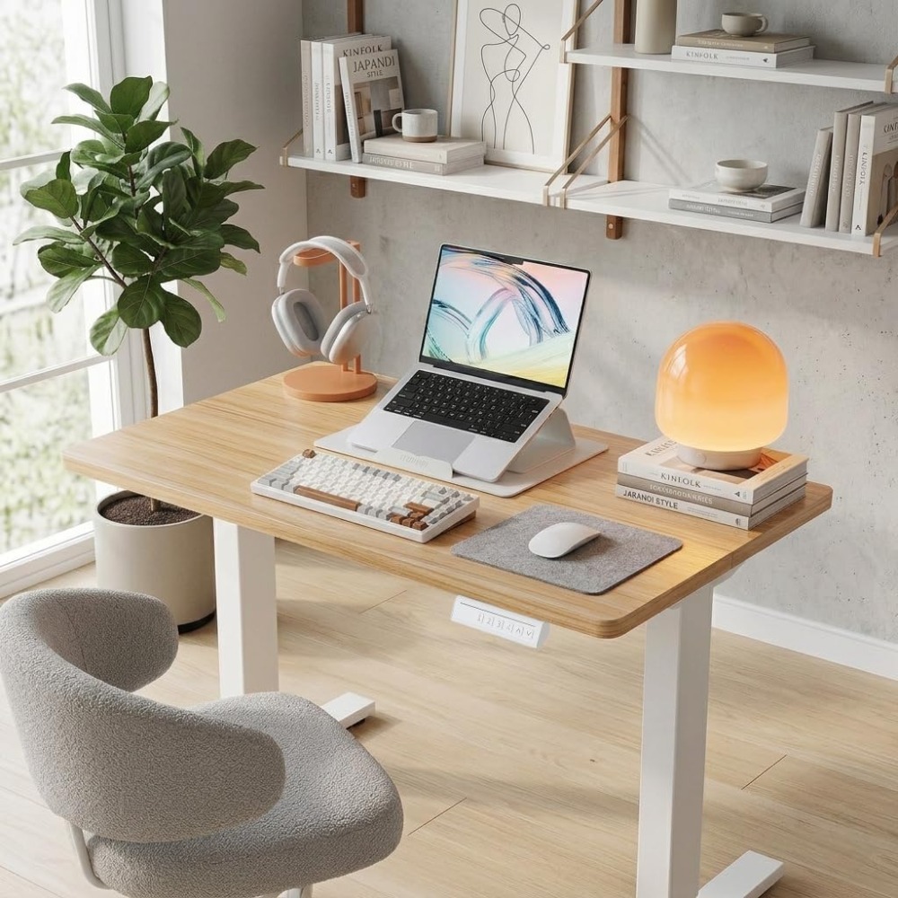 Małe elektryczne biurko stojąc – L Shaped Desk Setup recenzja i cena