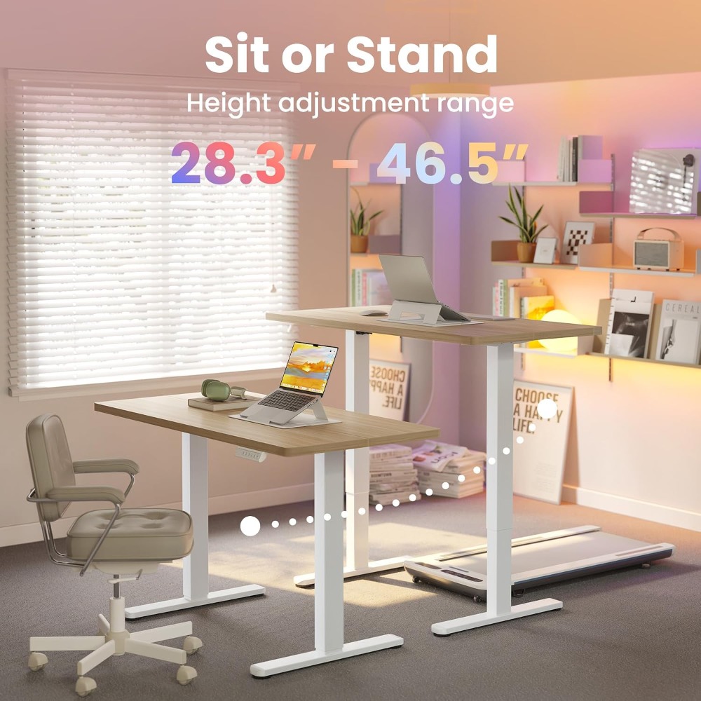 Małe elektryczne biurko stojąc – L Shaped Desk Setup recenzja i cena