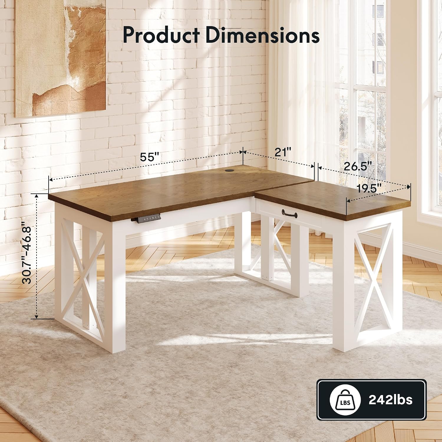 Biurko stojące w kształcie lit – L Shaped Desk Setup recenzja i cena