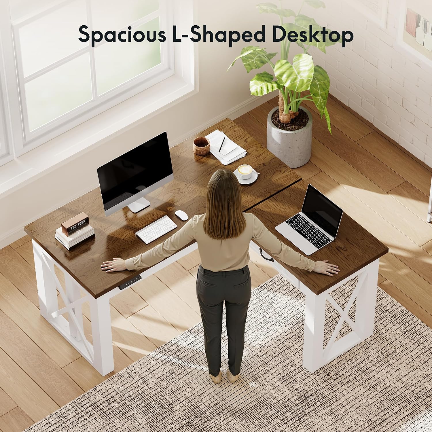 Biurko stojące w kształcie lit – L Shaped Desk Setup recenzja i cena