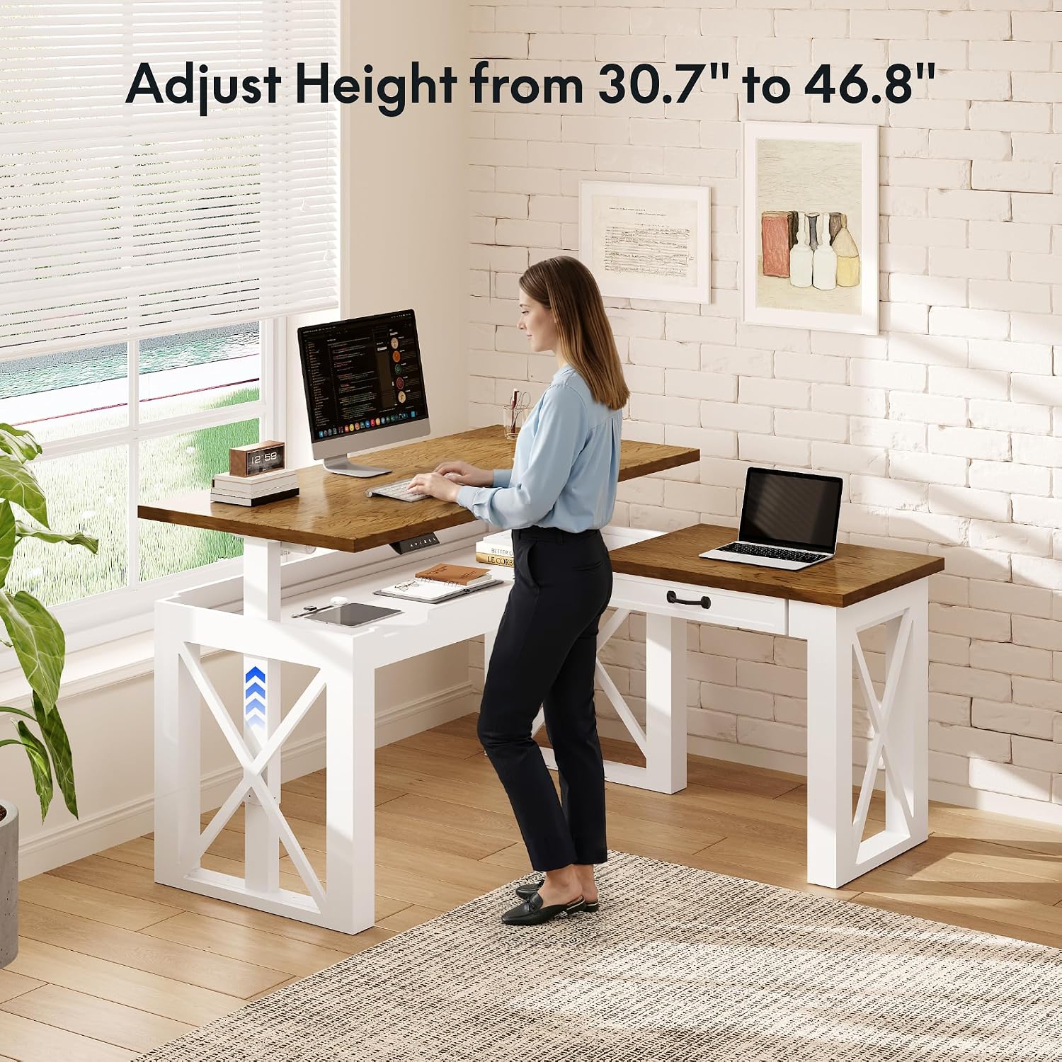 Biurko stojące w kształcie lit – L Shaped Desk Setup recenzja i cena