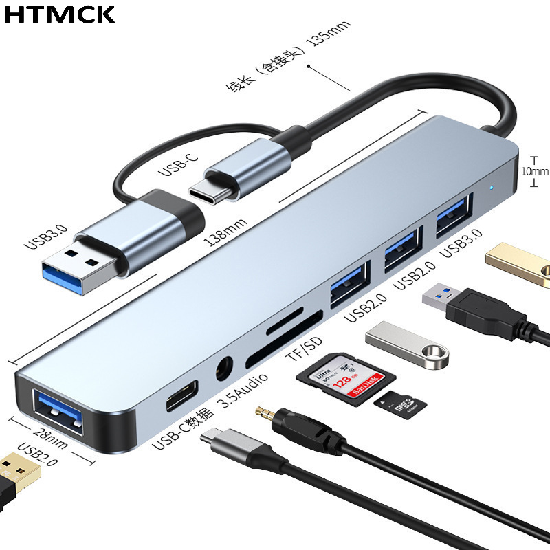Hub USB-C 8 w 2, wieloportowa  – Desk Setup Usb Hub recenzja i cena