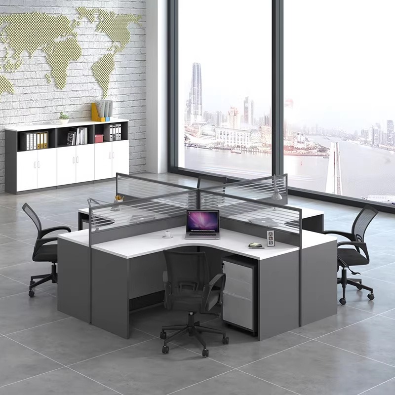 Białe biurko do biura dla 2, 4 – L Shaped Desk Setup recenzja i cena