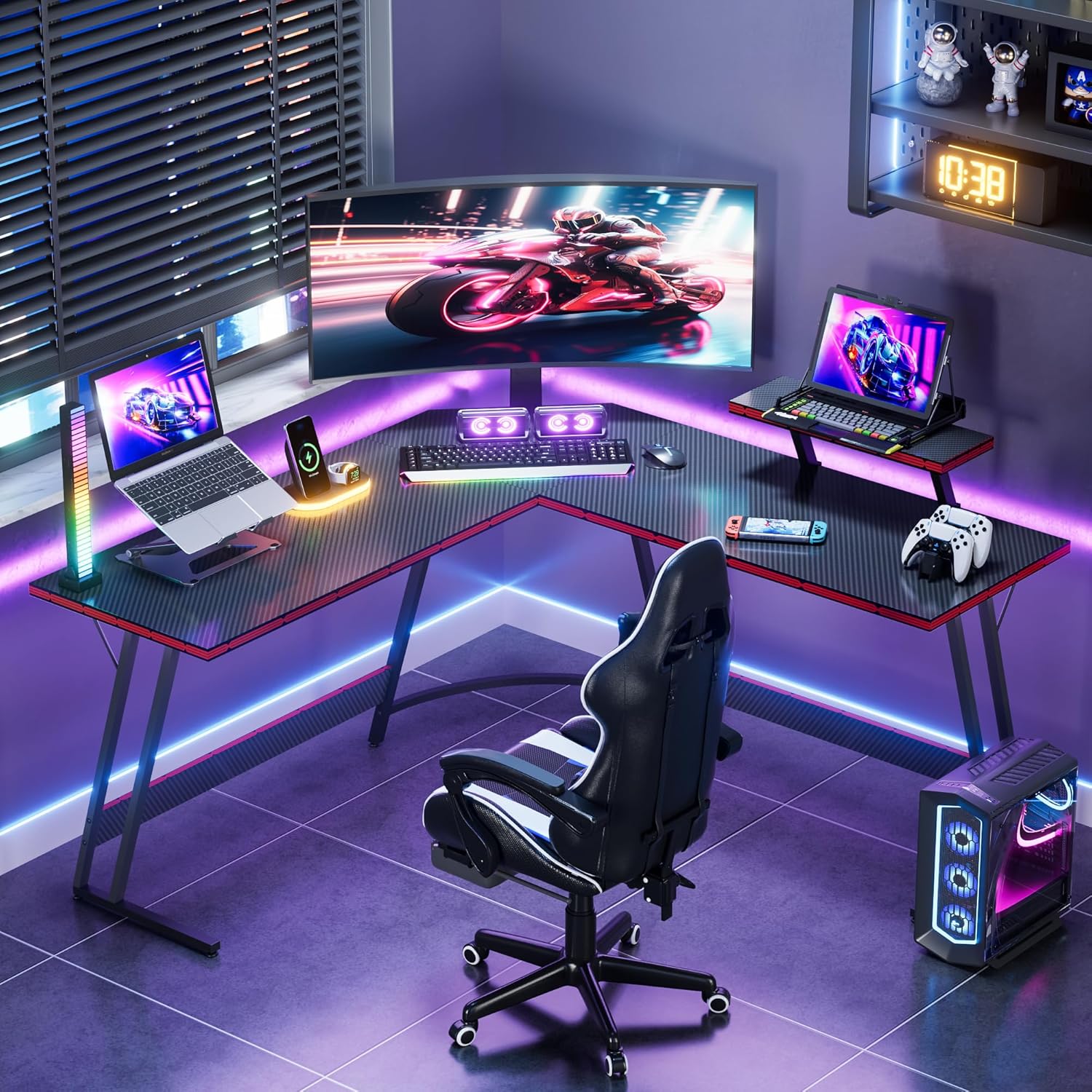 Regulowane biurko gamingowe w  – L Shaped Desk Setup recenzja i cena